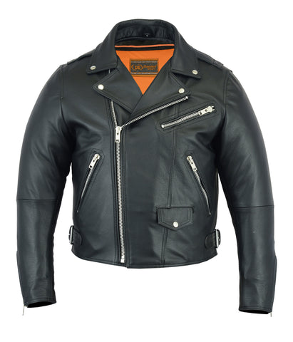 DS737 Men&#039;s Modern Full Cut Beltless Biker Jacket