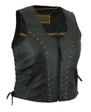 DS241 Women's Lightweight Vest with Rivets Detailing