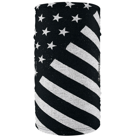 TF091 Motley Tube&reg; Fleece Lined Polyester, Black and White Flag