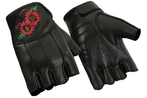 DS36 Women's Embroidered Fingerless Glove