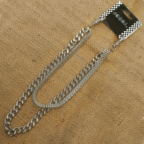 WA-WC770W Chrome Wallet Chain with double chain, mesh and medium link