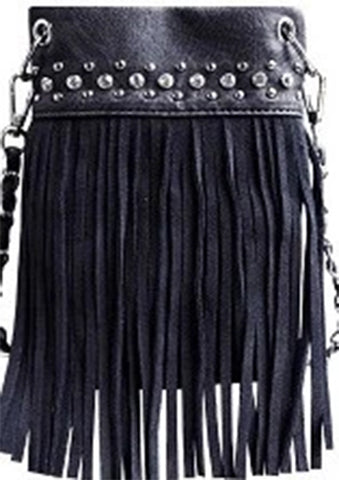 CHIC415-BLK crossbody handbag - Top Bling FRINGE