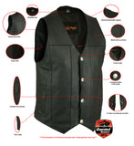 DS141 Men's Single Back Panel Concealed Carry Vest (Buffalo Nickel Sn