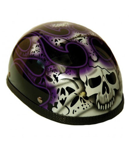 H13PU  Novelty Eagle Purple Skull & Flames - Non- DOT