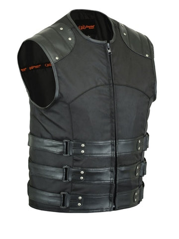 DS608 Men's Textile/ Leather Updated SWAT Team Style Vest