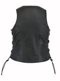DS245 Women's Stylish Open Neck Side Lace Zipper Front Vest