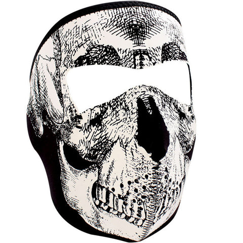 WNFM002 ZAN&reg; Full Mask - Neoprene - Black and White Skull Face