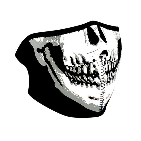 WNFM002HG ZAN&reg; Half Mask- Neoprene- Skull Face- Glow in the Dark
