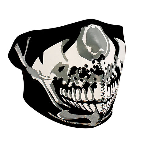 WNFM023H ZAN&reg; Half Mask- Neoprene- Chrome Skull